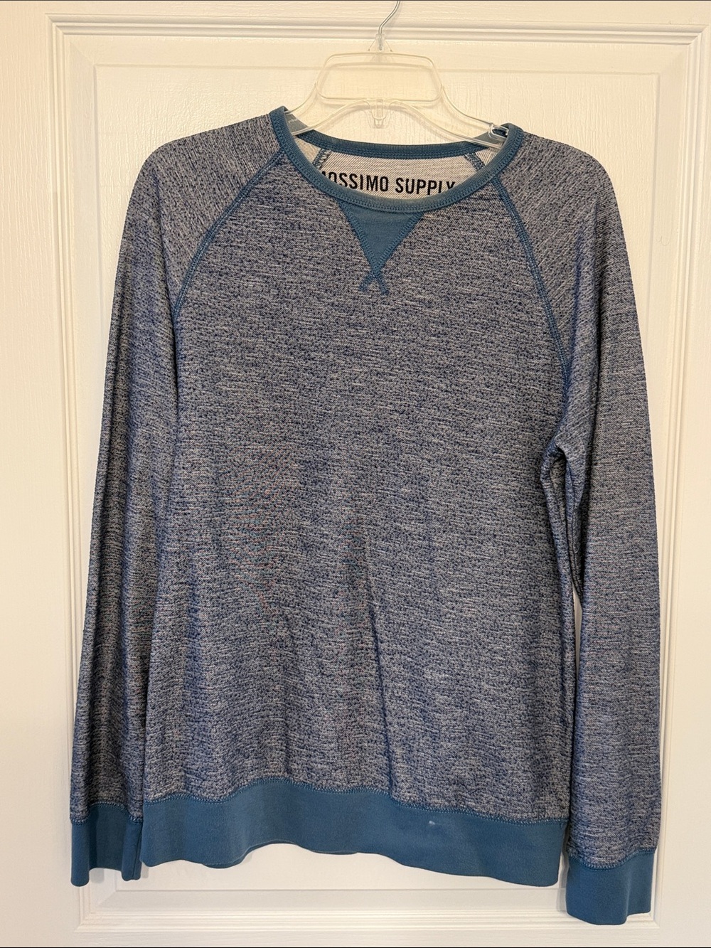 Mossimo Supply Co. Men's Heather Blue Crewneck Sweater with Teal Trim